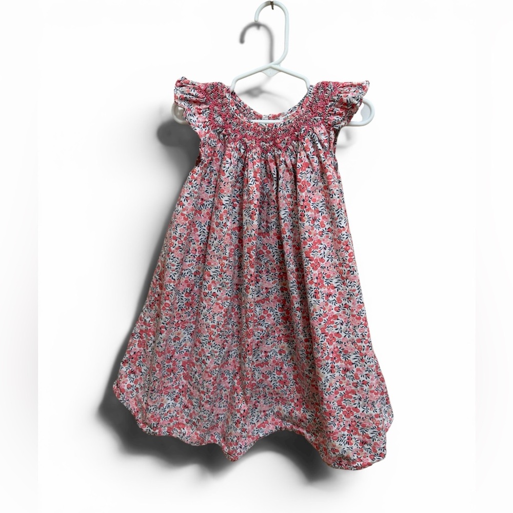 GIL & NIYA Girls Flutter Sleeve Smocked Floral Cotton Dress - 8 or 8T